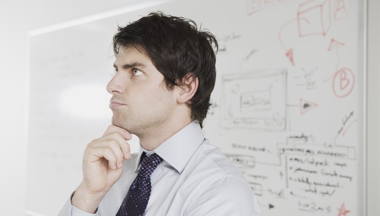 A white board is a common place for initial conceptual modelling to begin.