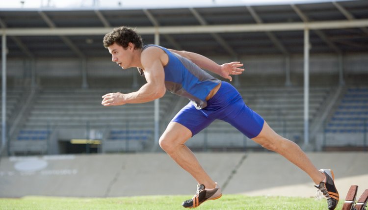 Athlete running on track