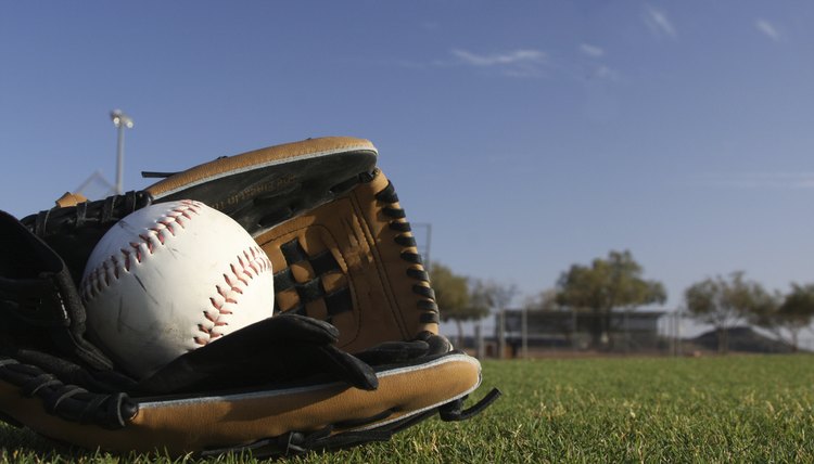 Softball with gloves