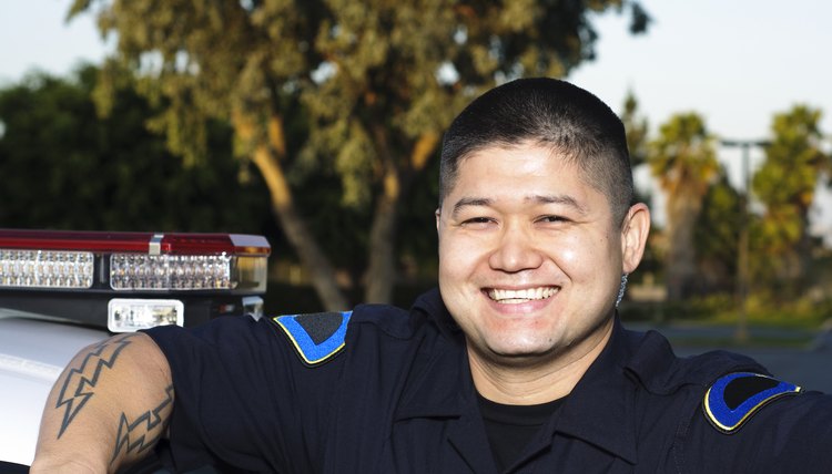 Close-up of smiling police officer