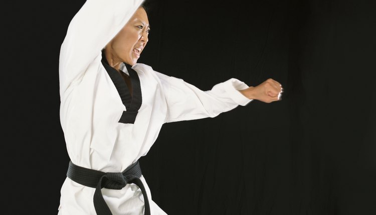 Young Woman in Karate Pose