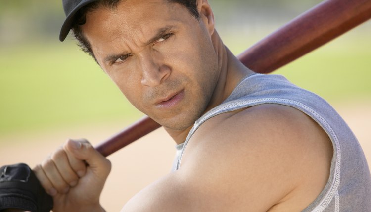 Determined Looking Baseball Player Preparing to Swing a Baseball Bat