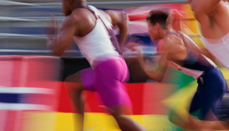 action shot of a men's sprint