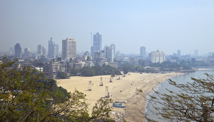 Skyline of Mumbai, India.