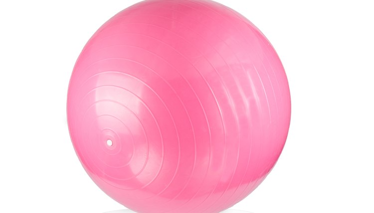 Pink Fitness ball high quality studio photo shoot