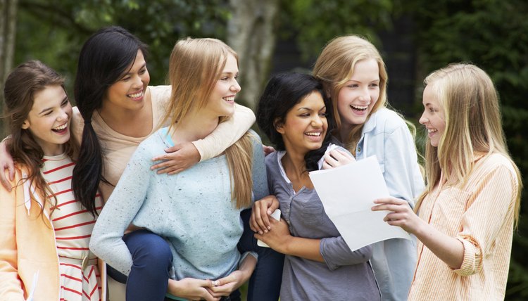 Girl scouts laughing together