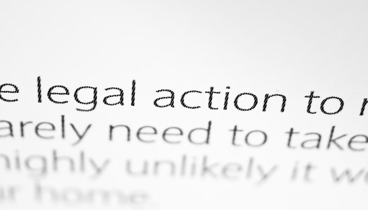 Close up at legal waiver.