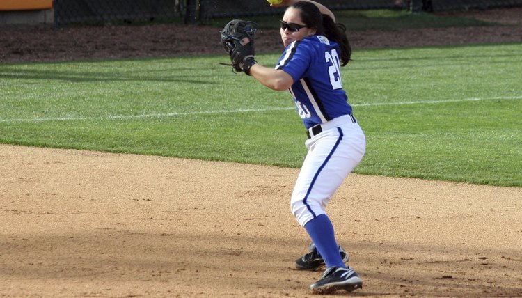 College Softball Player Throwing