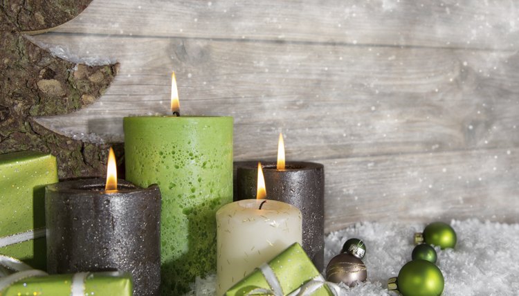 Bayberry wax is mixed with more stable waxes to make decorative holiday candles.