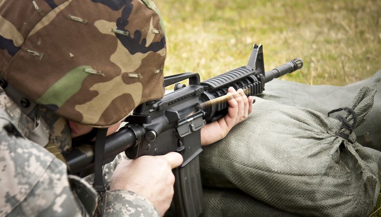 A soldier on a firing range.