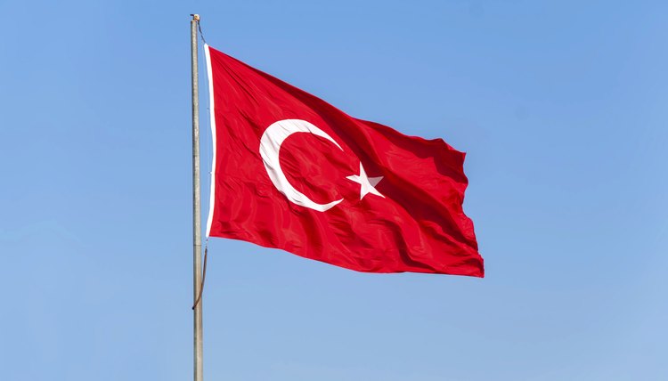Turkish flag waving in the wind.