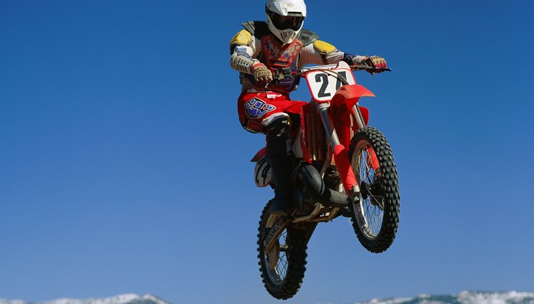 Dirt biker in mid-air