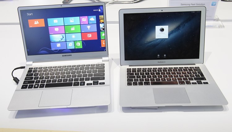 PC and Apple laptops