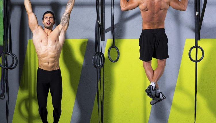 Crossfit toes to bar men pull-ups 2 bars workout