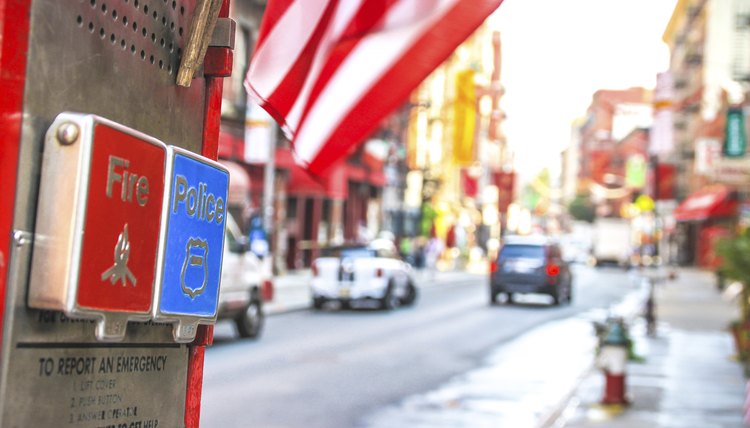 Emergency call box in New York City