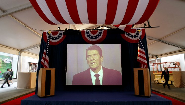 Projection of President Ronald Reagan during a Presidential election debate