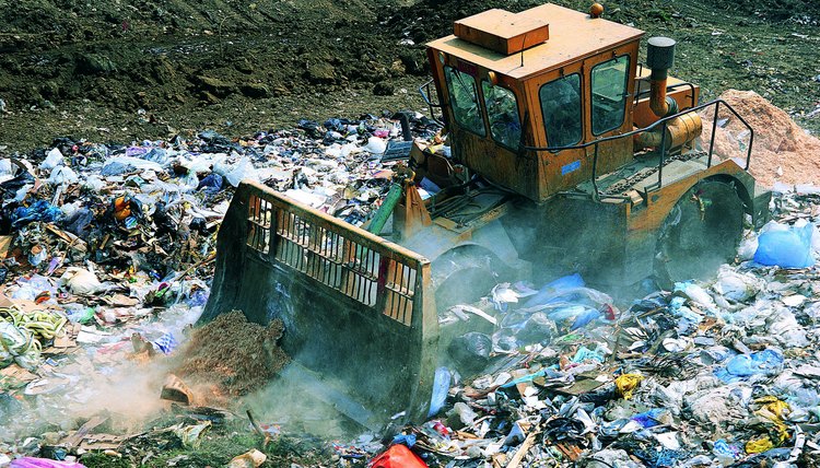 Recycling and source reduction can reduce the amount of solid waste in landfills.