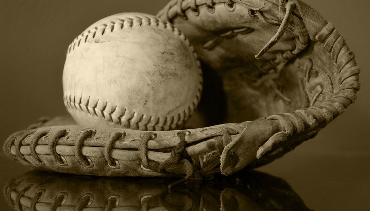 Old Baseball and Baseball Glove