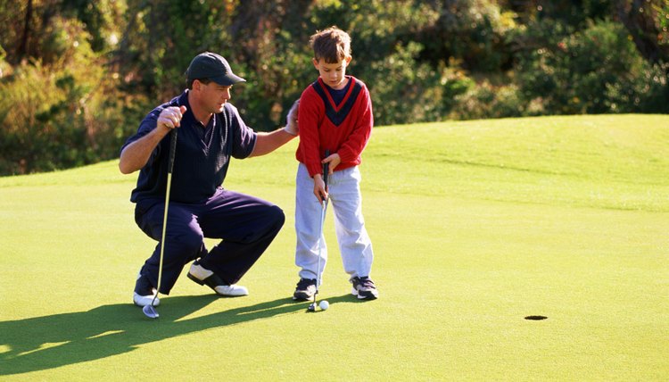 Introduce your child to golf on the practice green.