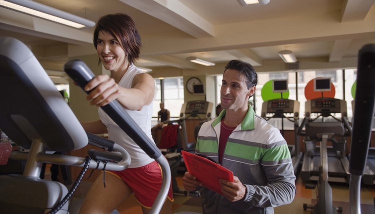 People working out at gym