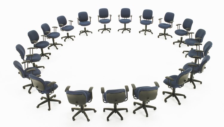 Circle of office chairs