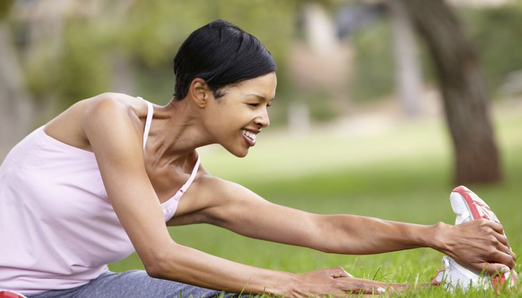 Woman exercising in park