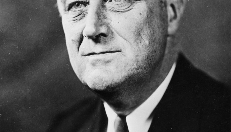 An old black and white photo of President Franklin Delano Roosevelt