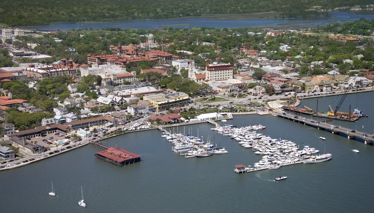 Aerial view of Mantanzas River, St Augustine, Florida