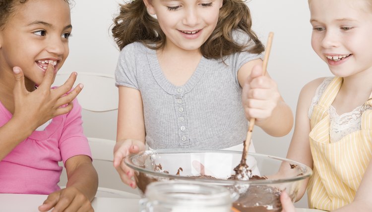 Girls baking together