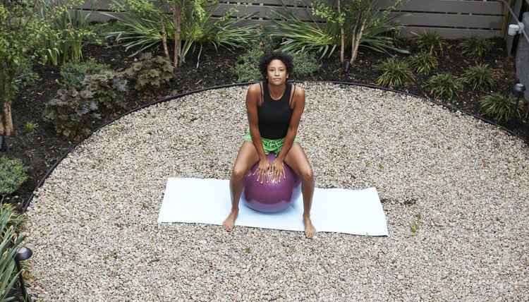Yoga in urban backyard