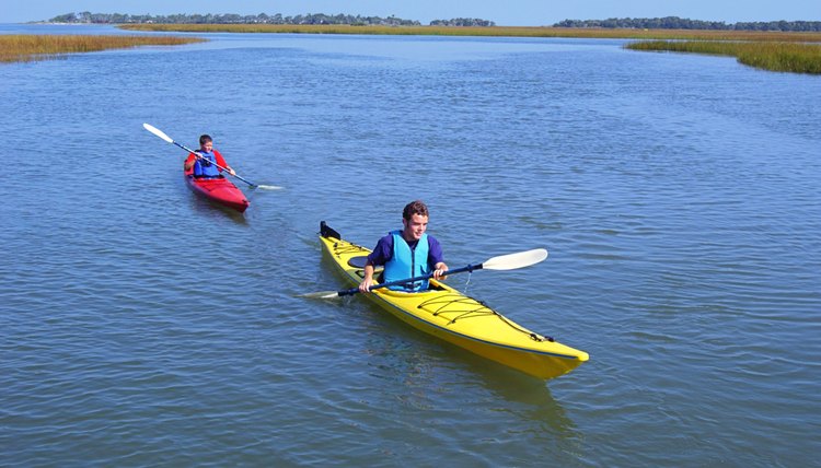 Boys kayaking