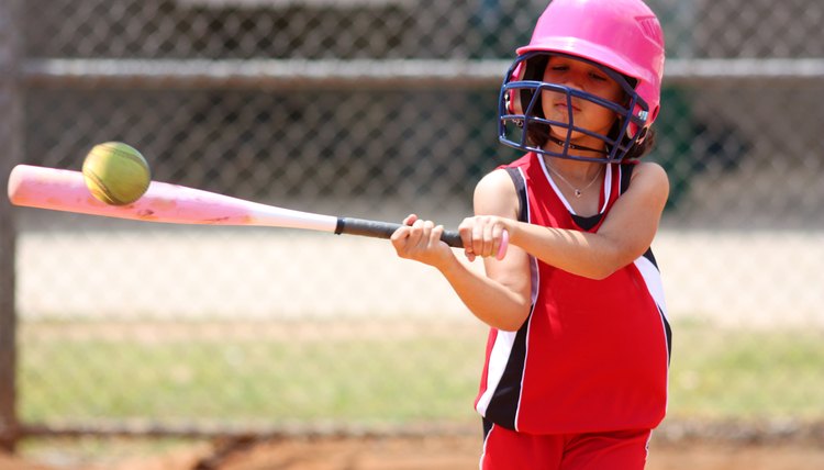 Girl Playing Softball