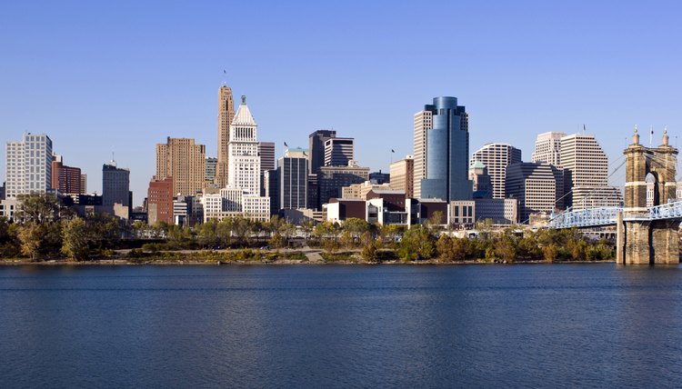 Downtown Cincinnati as seen from across the Ohio River.