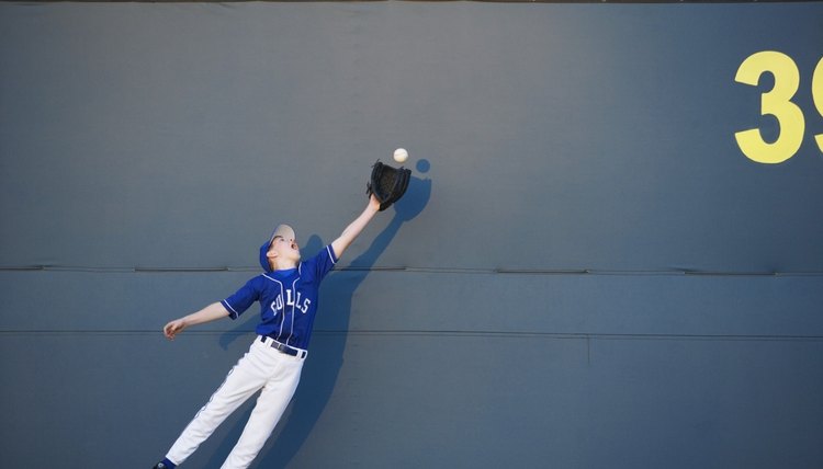 Baseball Player Catching Ball