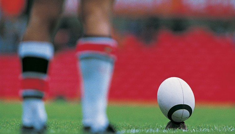 Rugby Player Preparing to Kick Ball