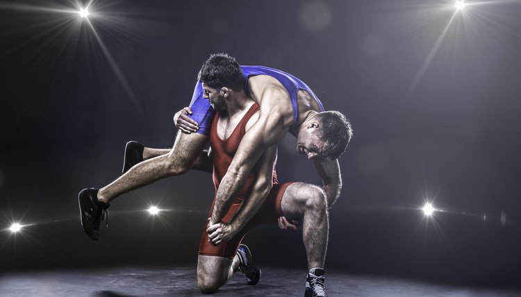 Freestyle wrestler throwing