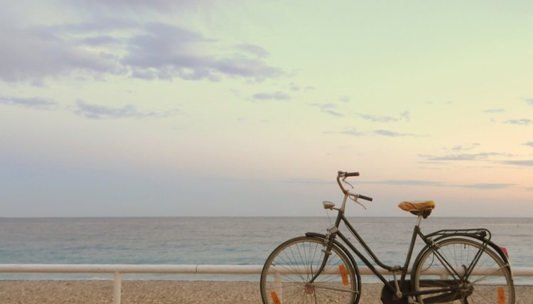 Beach Cruiser Bicycle on the Beach at Sunset