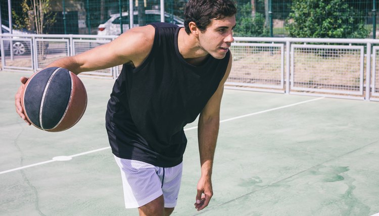 Man playing basketball