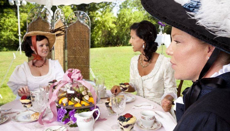Stage a theatrical ladies luncheon with costumes and elaborate food.