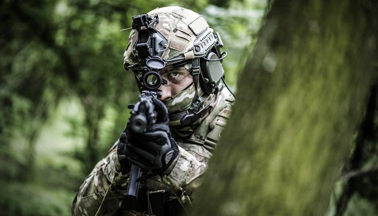 Special forces in woods