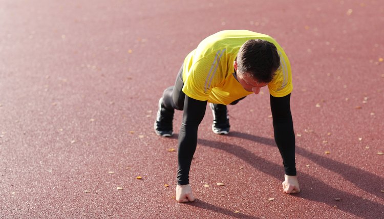 Sport, workout. Man exercise outdoor