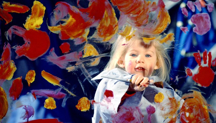 Painting with toddlers is more about the creative process than the finished work.