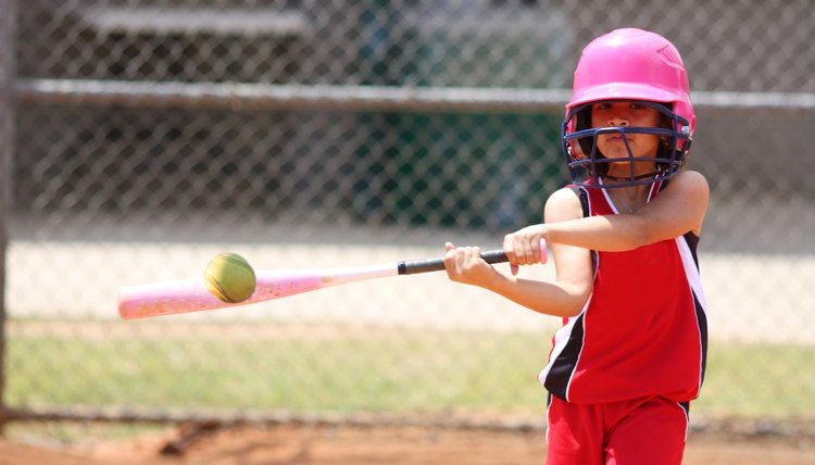 Girl Playing Softball