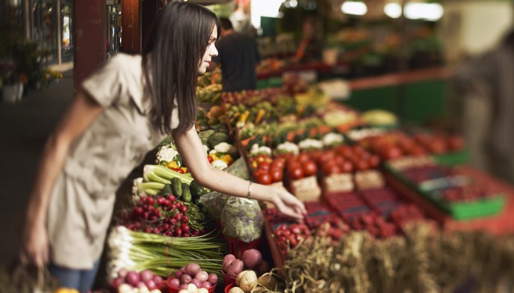 Woman shopping at farmer's market