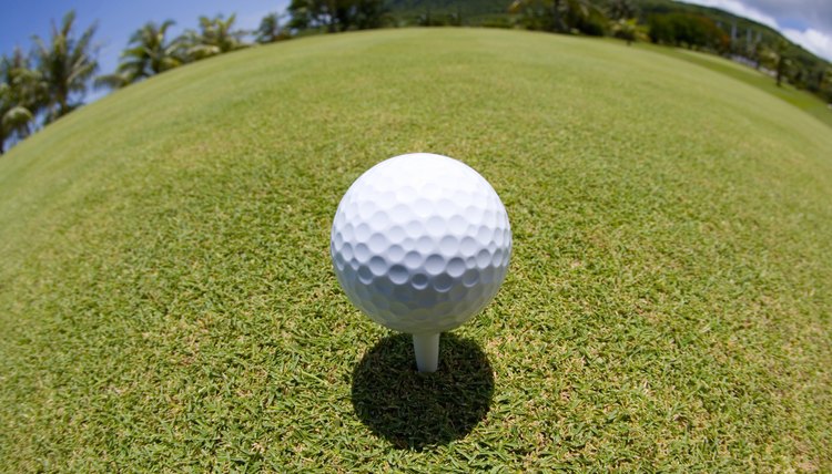 Close Up Image of Golf Ball on Tee, Fish Eye
