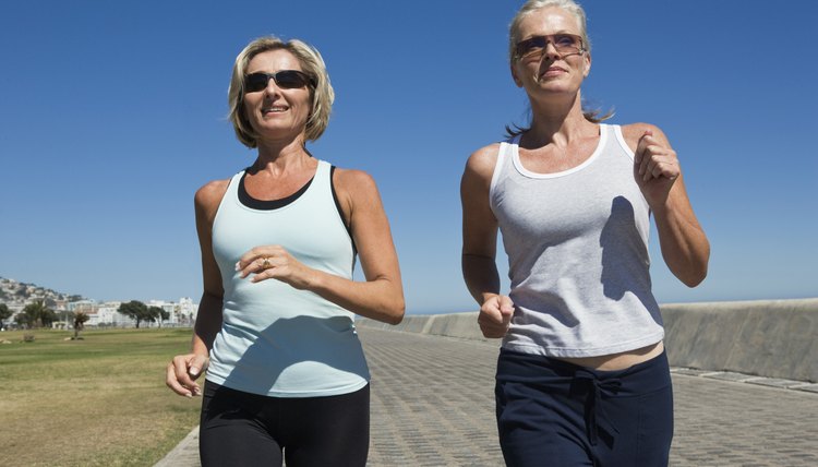 Women walking on sidewalk