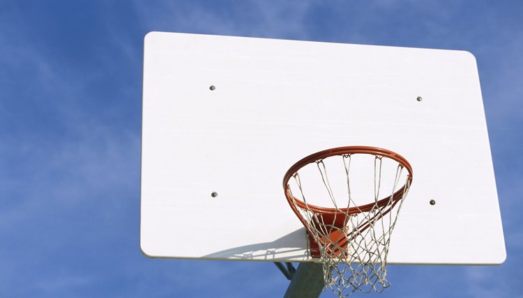 Low angle view of a basketball hoop