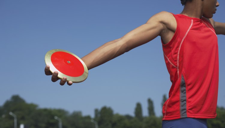 Athlete throwing discus