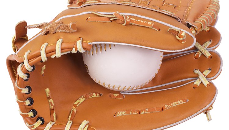 fixing a baseball glove