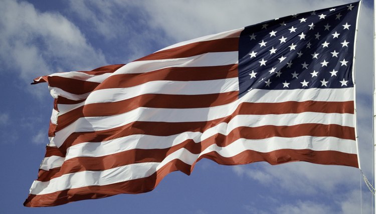 An American Flag flying in the breeze.
